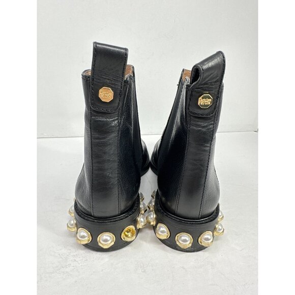 Louise Et Cie Valtina size 6.5 Black Leather Boots With Pearl Heels As Is - Picture 6 of 10